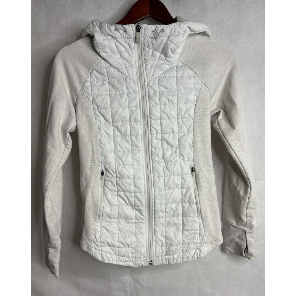 The North Face Jacket Womens ThermoBall Hybrid White Beige Sweatshirt *READ